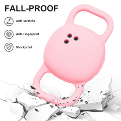 DDJ pet tracker holder pink ultra-lightweight silicone for comfortable wear.