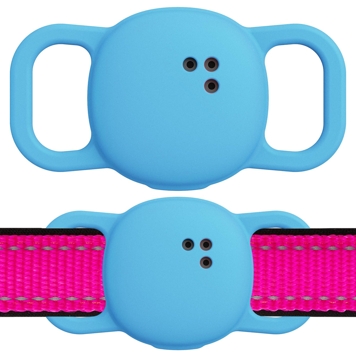 DDJ Tile Life360 case on collar keeps tracker secure during play.