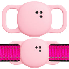 DDJ Tile Life360 pink silicone holder closeup for secure, lightweight protection.