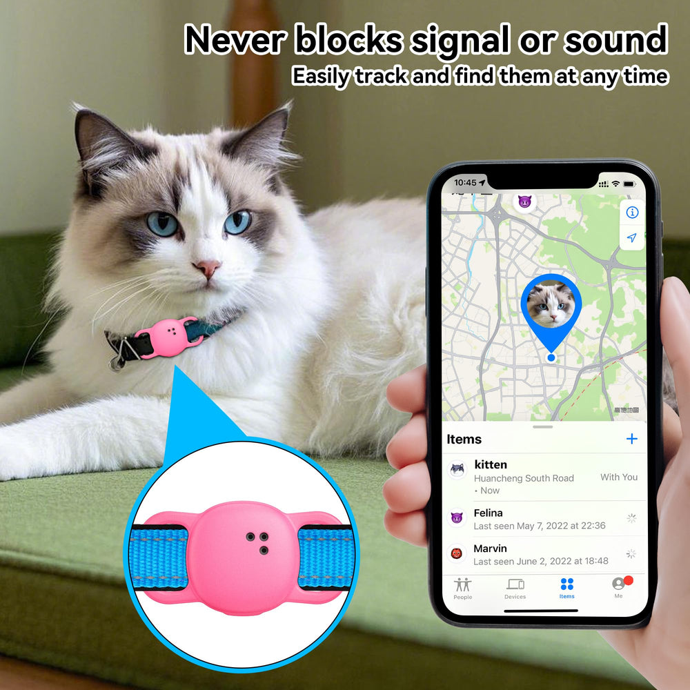 DDJ Tile Life360 collar case neon pink exposed-hole design for signal access