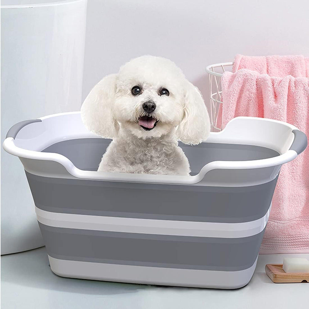 ddLUCK portable pet bath ready for outdoor trips and camping.