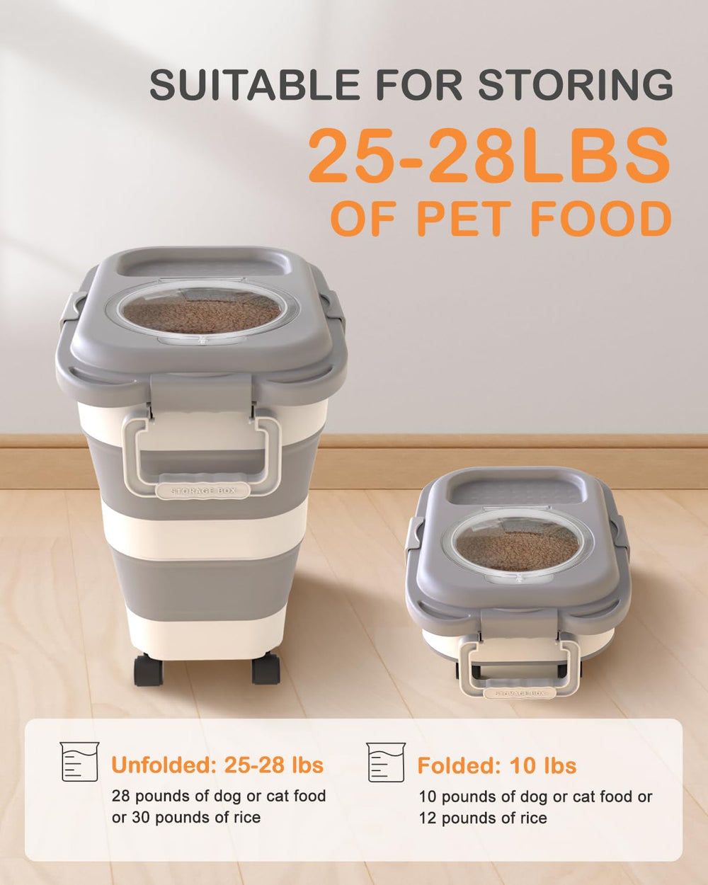 DDMOMMY airtight seal dog food bin keeps kibble fresh and moisture-free.