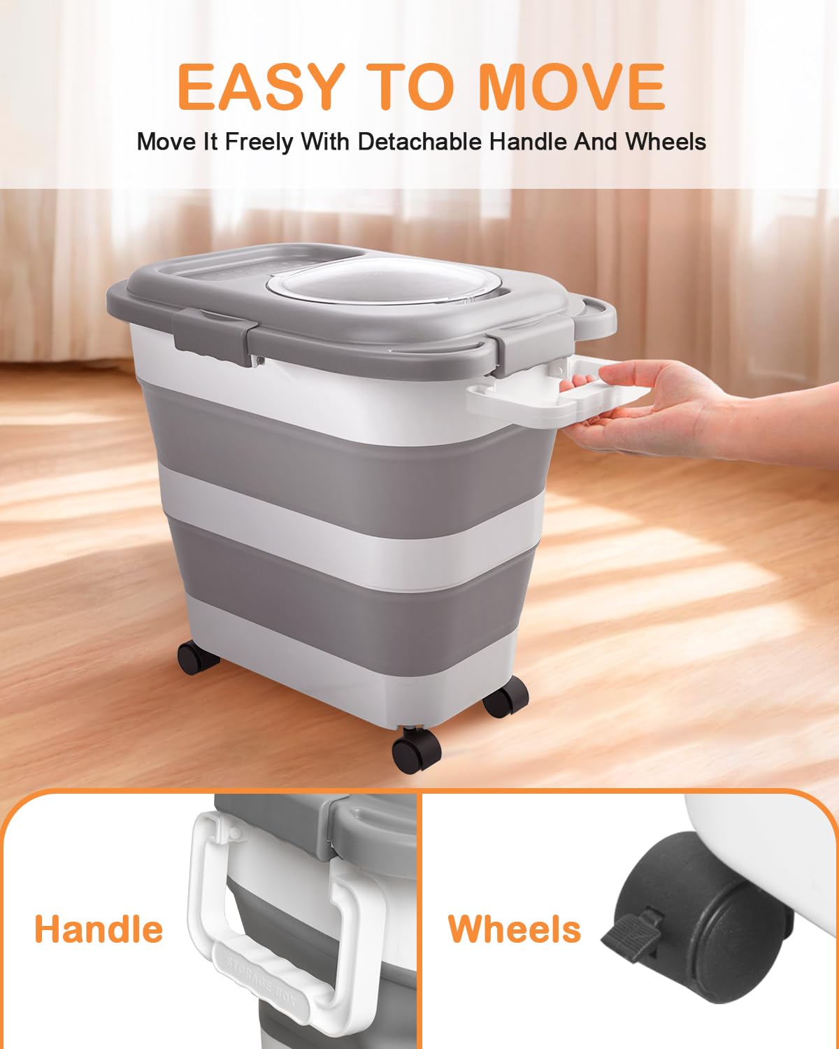 DDMOMMY detachable wheels enable easy movement across rooms.