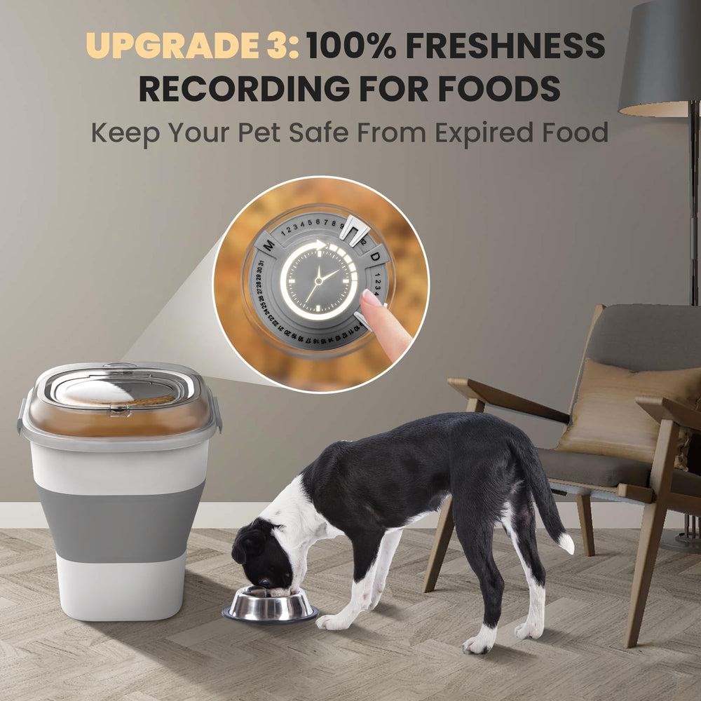 DDMOMMY dog food container folded size saves space when not in use.