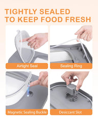 DDMOMMY dog food container, unfolded size reveals generous capacity.