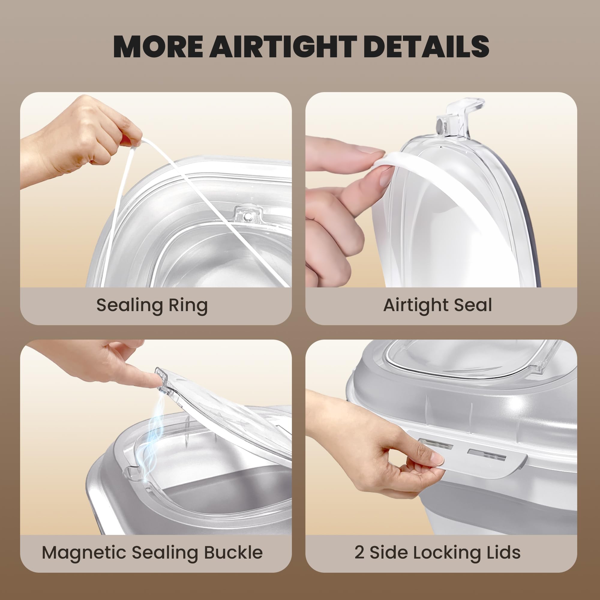 DDMOMMY dog food container with wheels helps move heavy bags effortlessly.