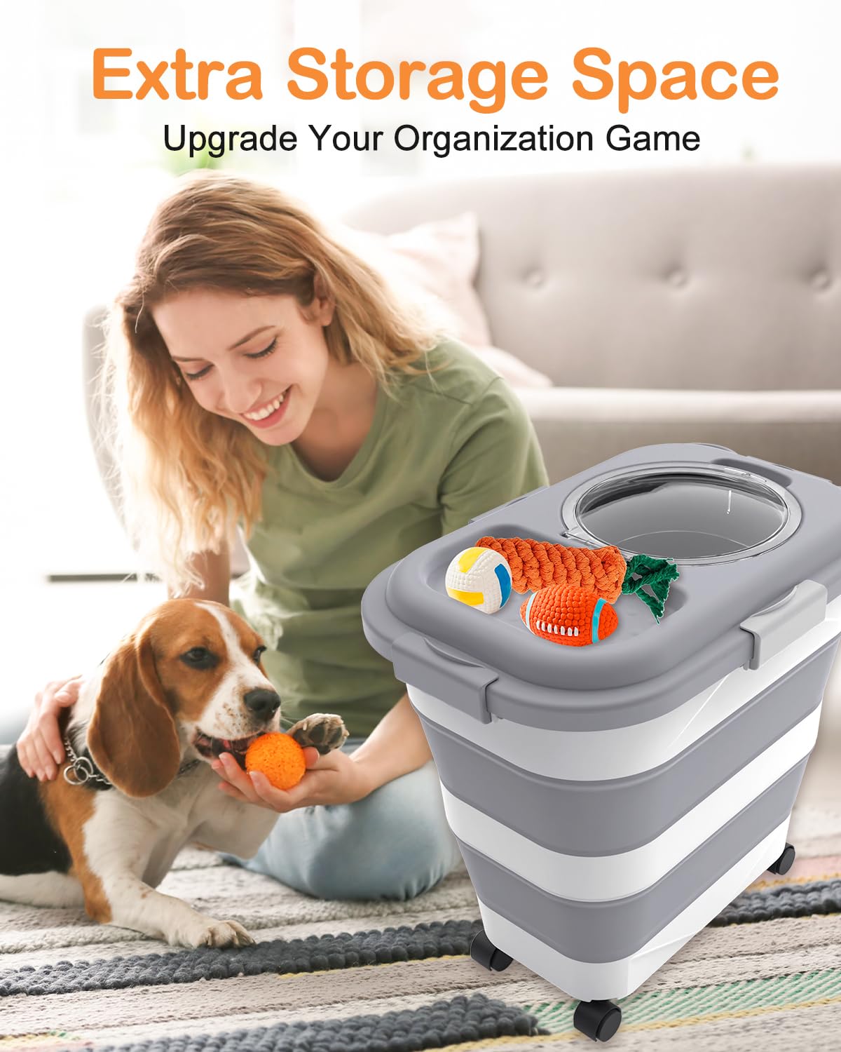 DDMOMMY dog food scoop included for tidy serving and portioning.