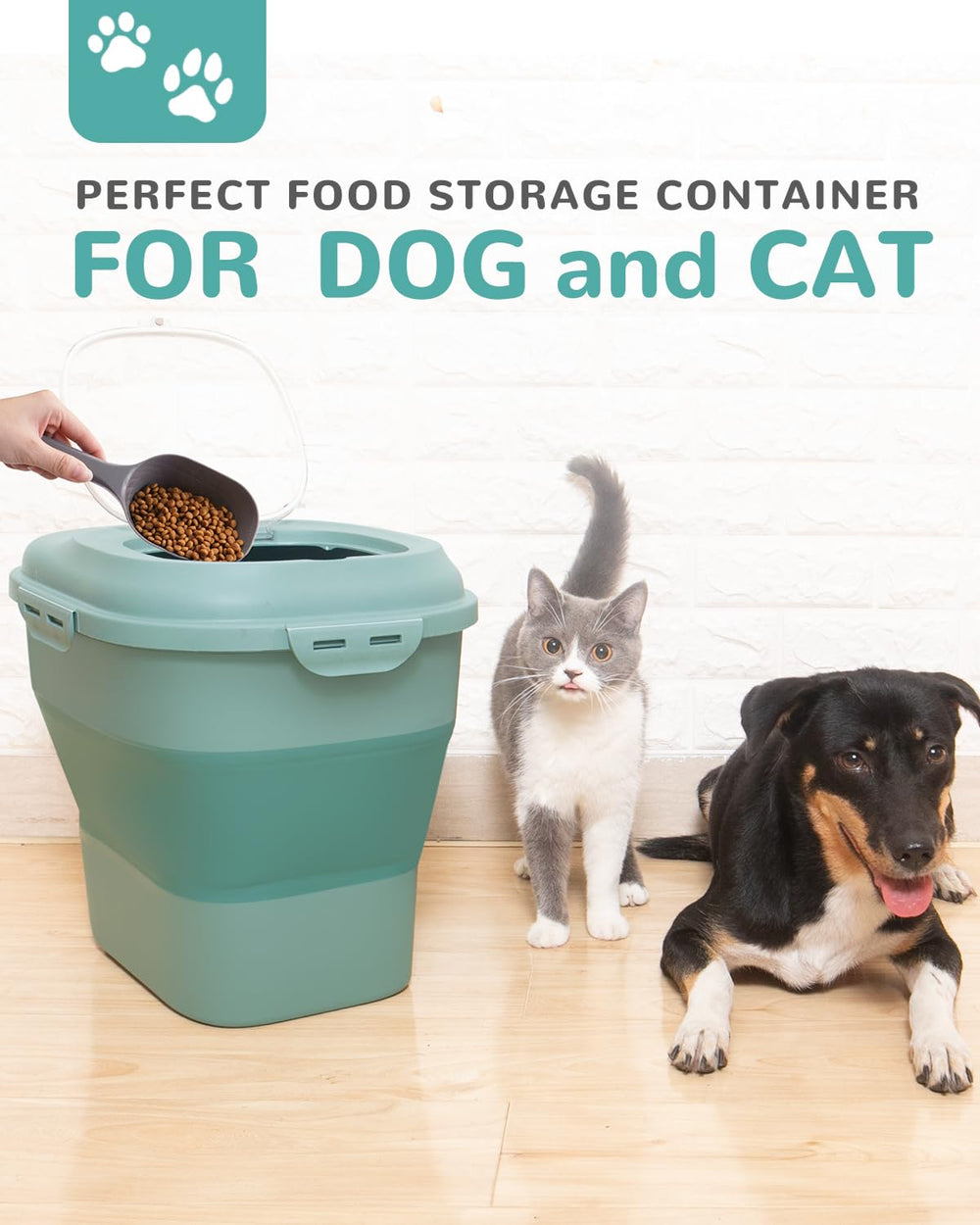 DDMOMMY dog food storage airtight lids green highlights moisture protection for freshness