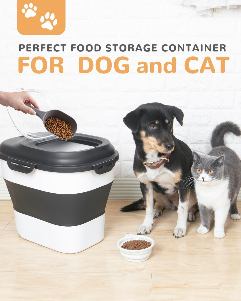 DDMOMMY 35-pound capacity stores ample pet food.
