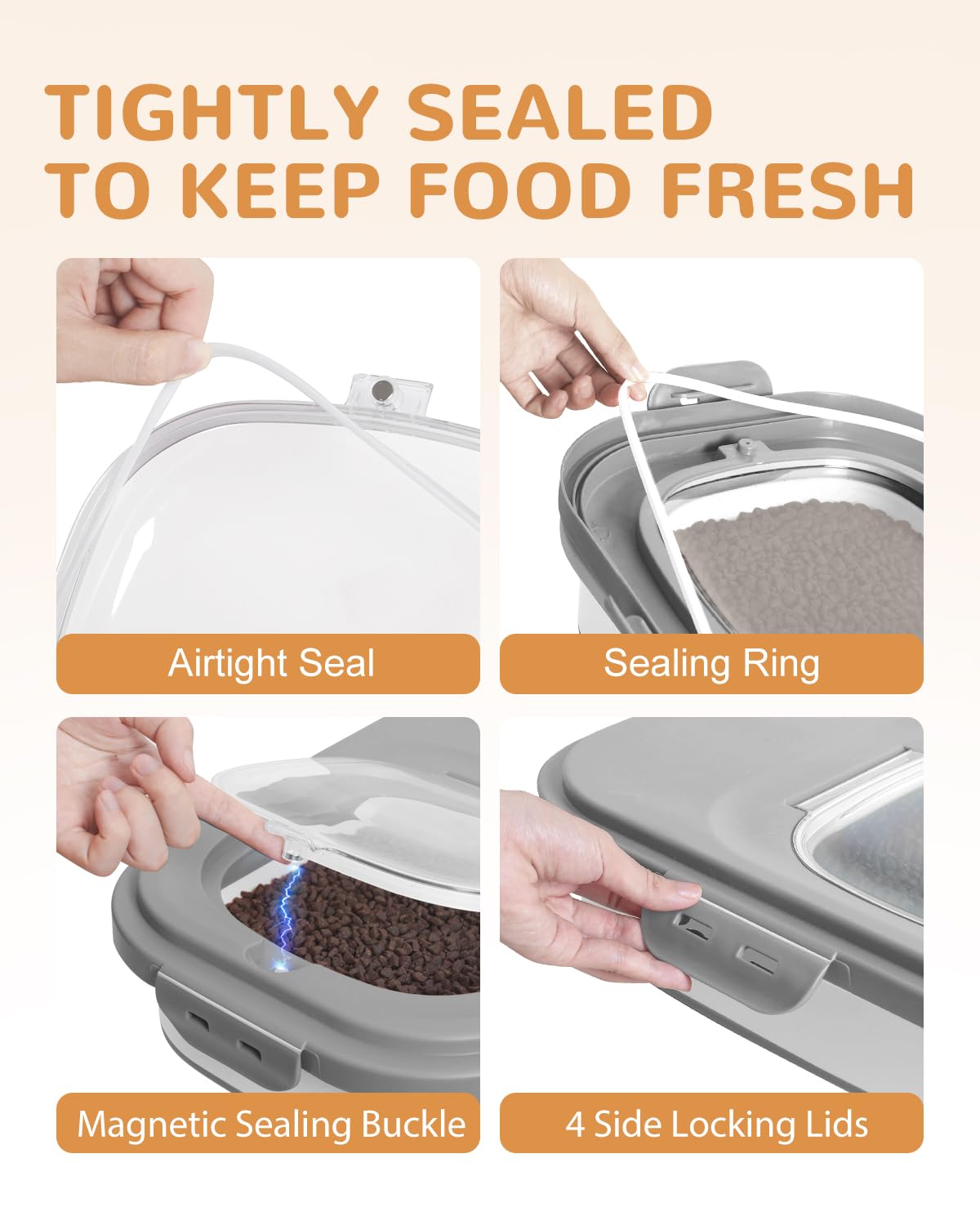 DDMOMMY container interior seal demonstrates airtight freshness and moisture protection