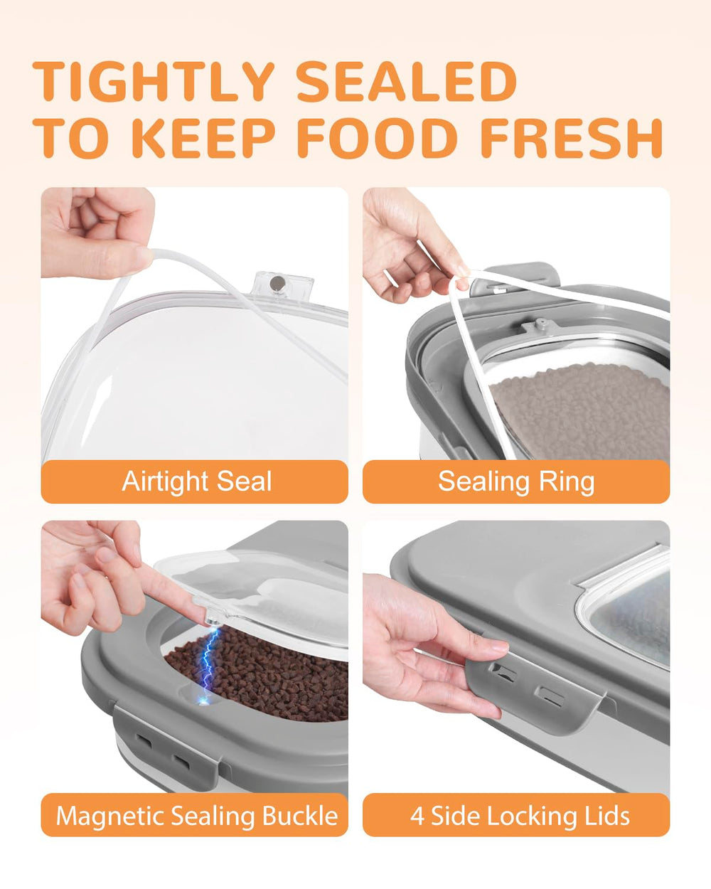 DDMOMMY container interior seal demonstrates airtight freshness and moisture protection