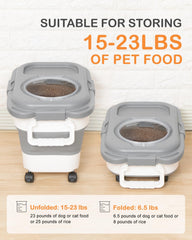 DDMOMMY dog-food storage container with wheels for easy mobility.