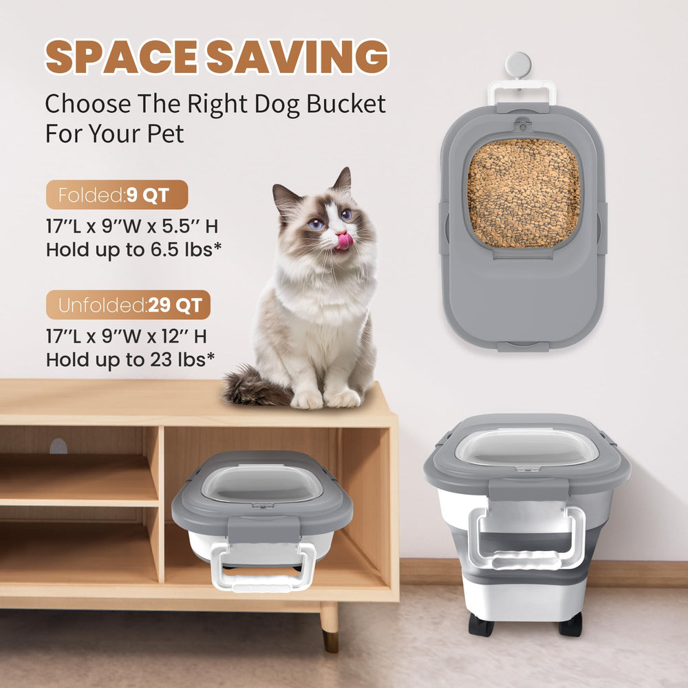 DDMOMMY wheels and handle make moving pet food simple
