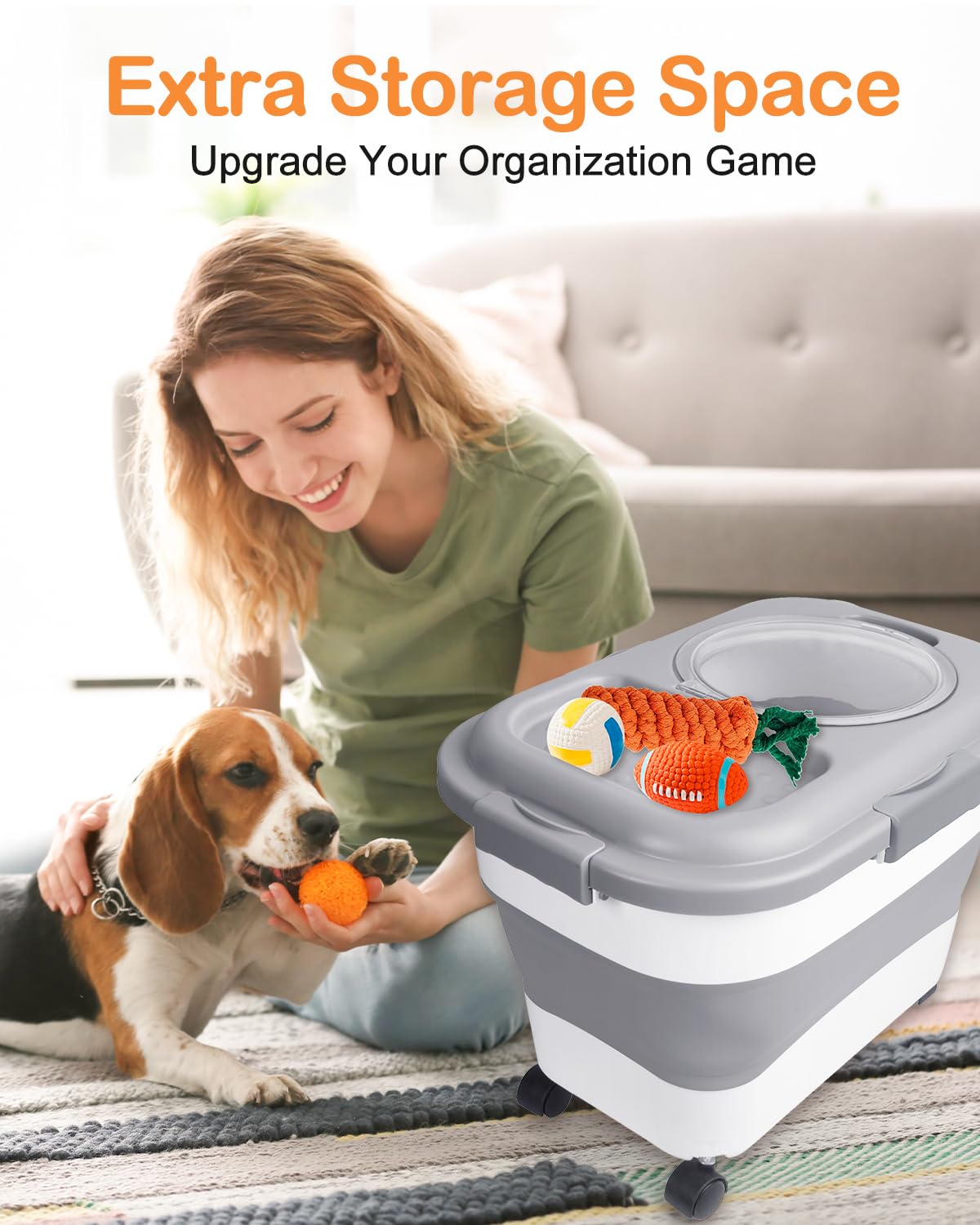 DDMOMMY 23lbs-capacity pet storage keeps large bags organized.