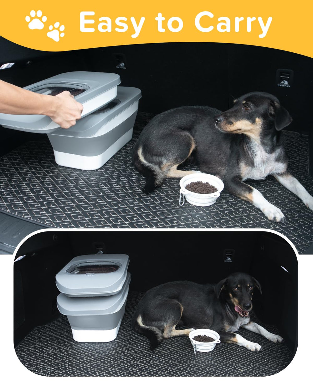 DDMOMMY silicone dog bowl provides durable, flexible feeding option.