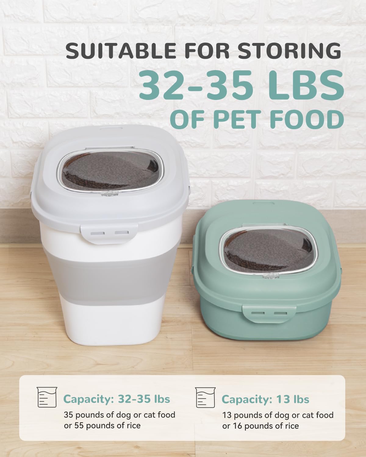 DDMOMMY two-pack airtight containers green enables organized storage for multiple pets