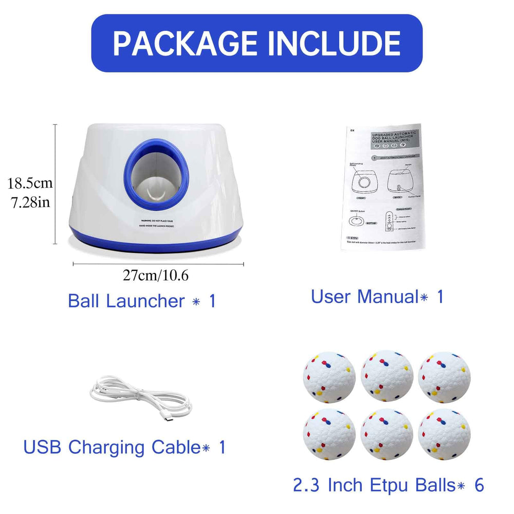 DDQ ball launcher packaged set shows six balls included