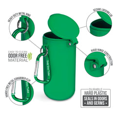 DDT Doo Tube Green durable plastic resists odor absorption on every walk