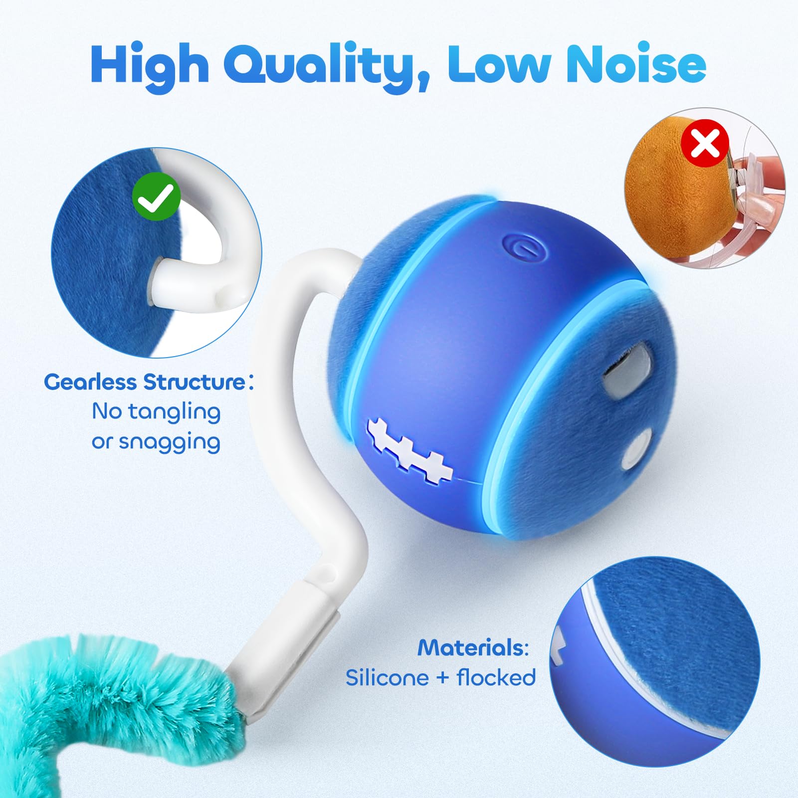 ddxcoo cat toy ball carpet-safe drive maintains momentum on plush surfaces