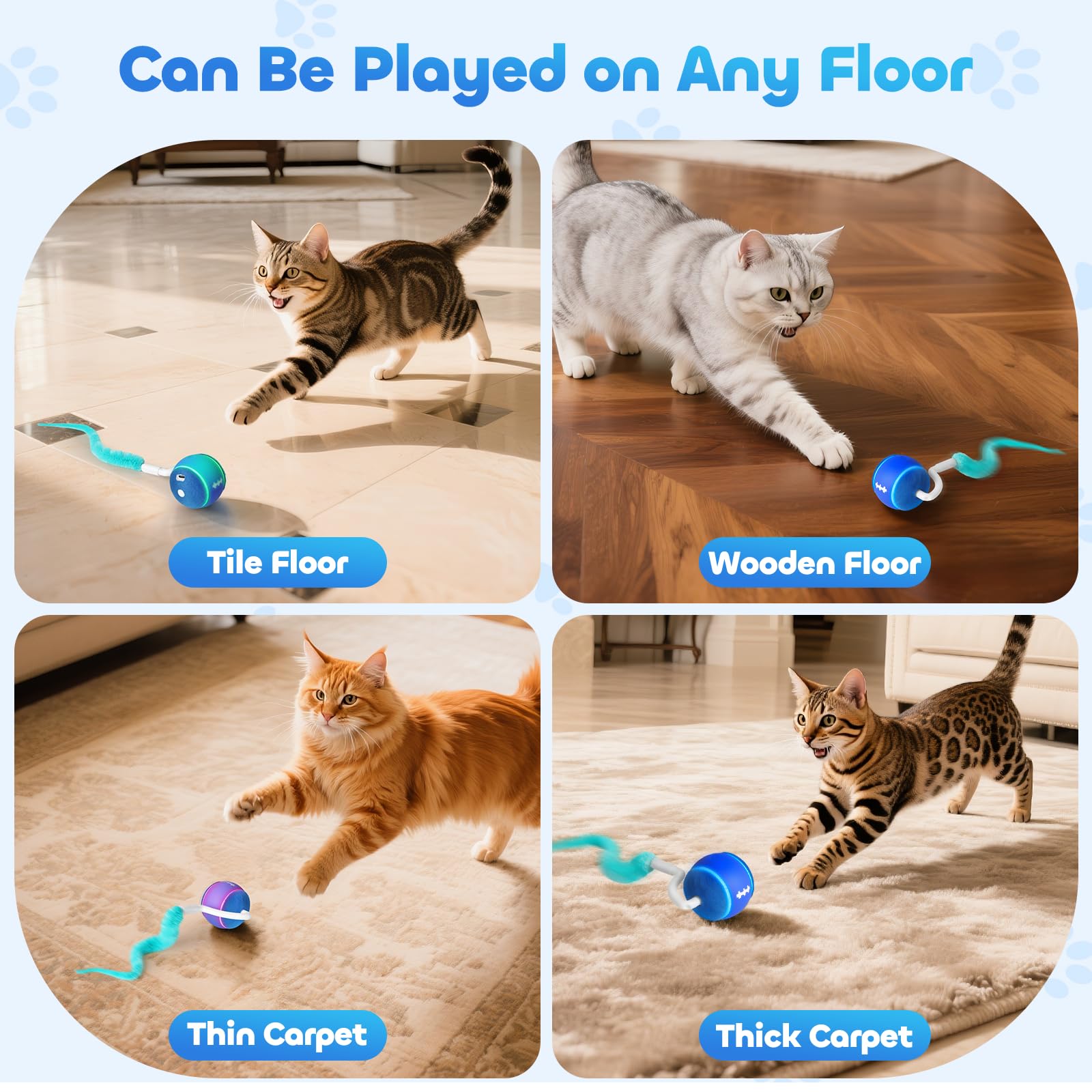 ddxcoo cat toy ball semi-enclosed tail design reduces hair tangling