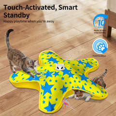 ddxcoo cat toy mode indicator with colored lights illustrates fast, slow, and interactive modes.