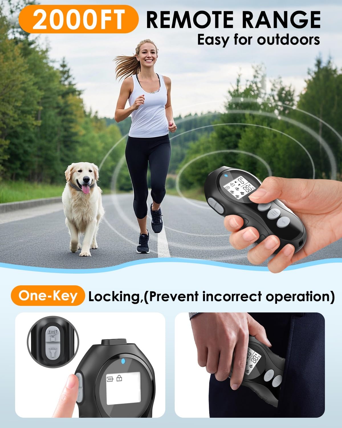 DDZ dog shock collar adjustable-fit suits various breeds