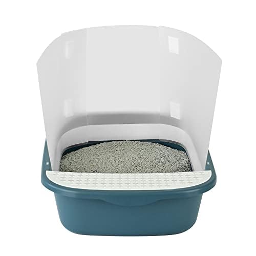 Deapher cat litter guard front view helps curb spray and protect floors.