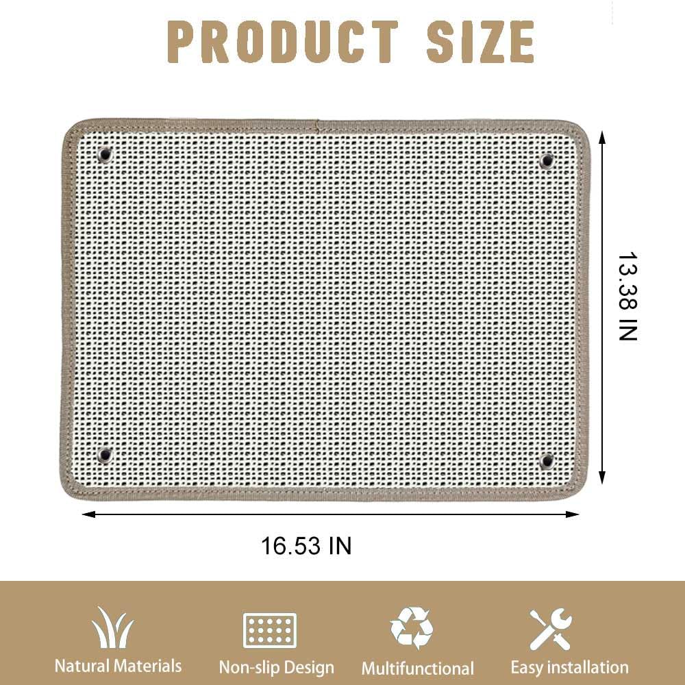 Deapher floor-scratching pad in use helps redirect scratching away from furniture.
