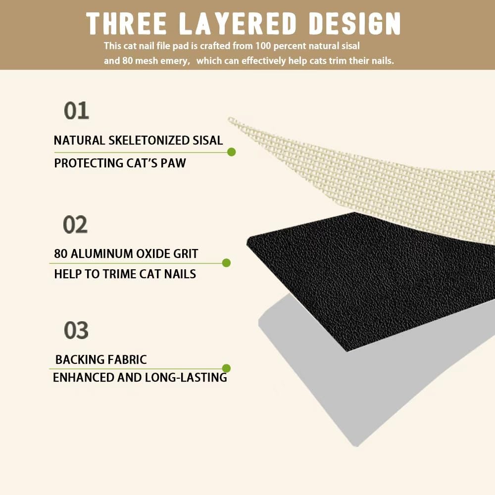 Deapher sisal detail shows layered scratch pad for effective nail filing.
