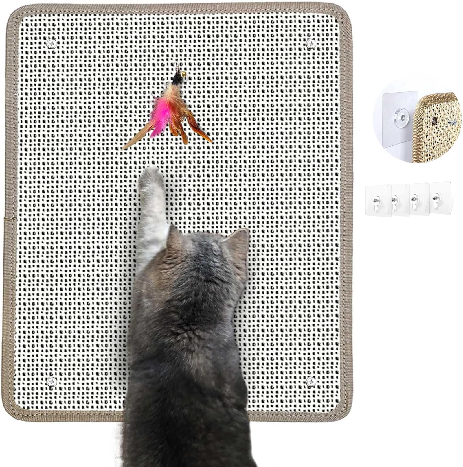 Deapher cat nail file scratcher main view—natural sisal for safe nail filing and furniture protection.