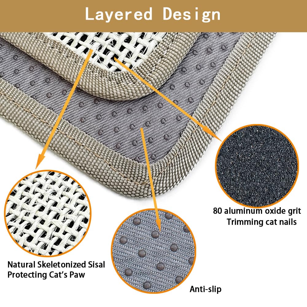 Deapher netted sisal top layer invites scratching while protecting paws.
