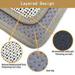 Deapher netted sisal top layer invites scratching while protecting paws.