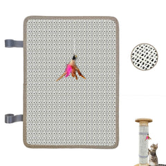 Deapher wrap-around cat nail file on post for easy grooming.
