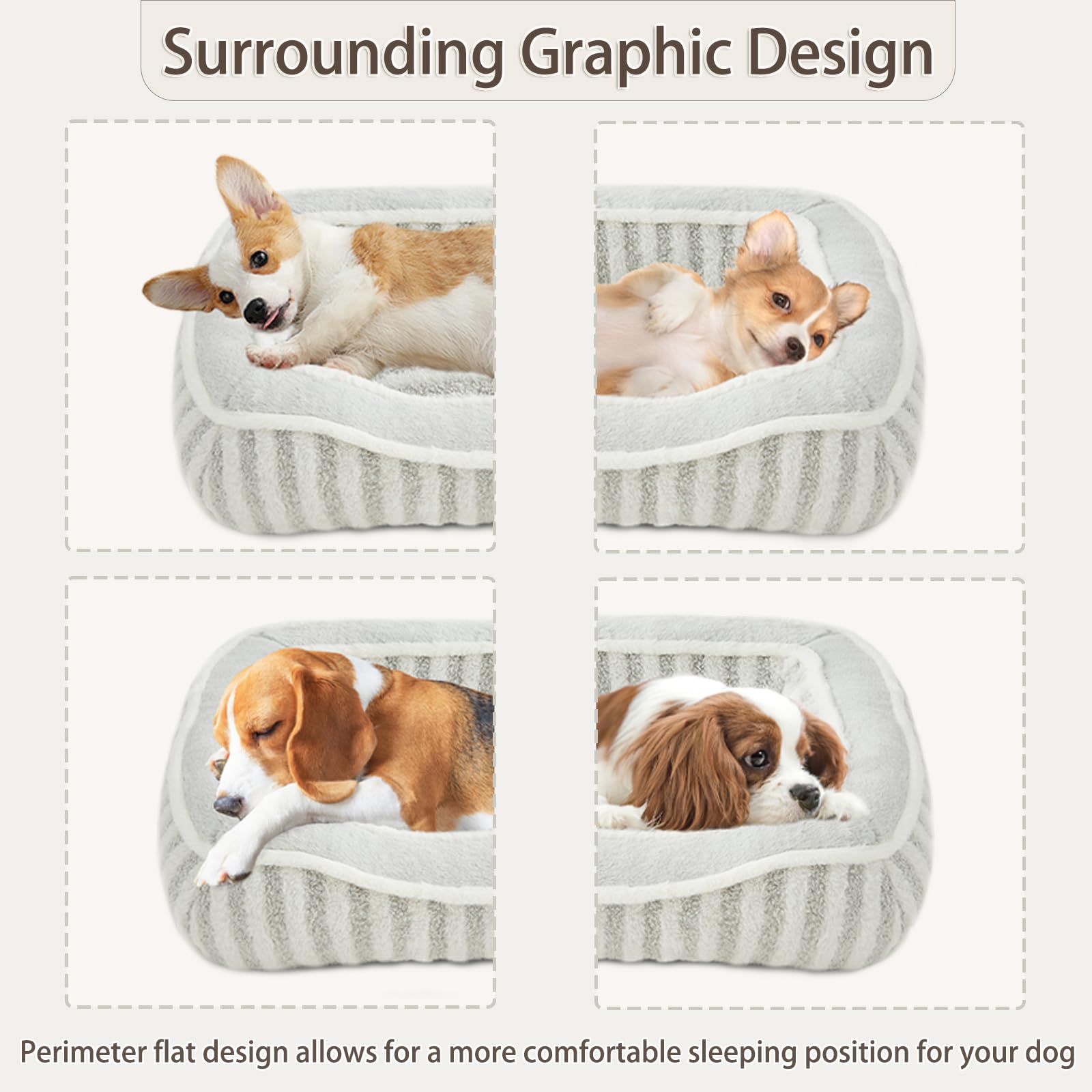 DEBANG HOME dog bed bolstered-edges closeup highlights neck support for restful sleep