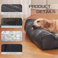 DEBANG HOME dog bed oxford sides highlight durable construction for long-lasting use.