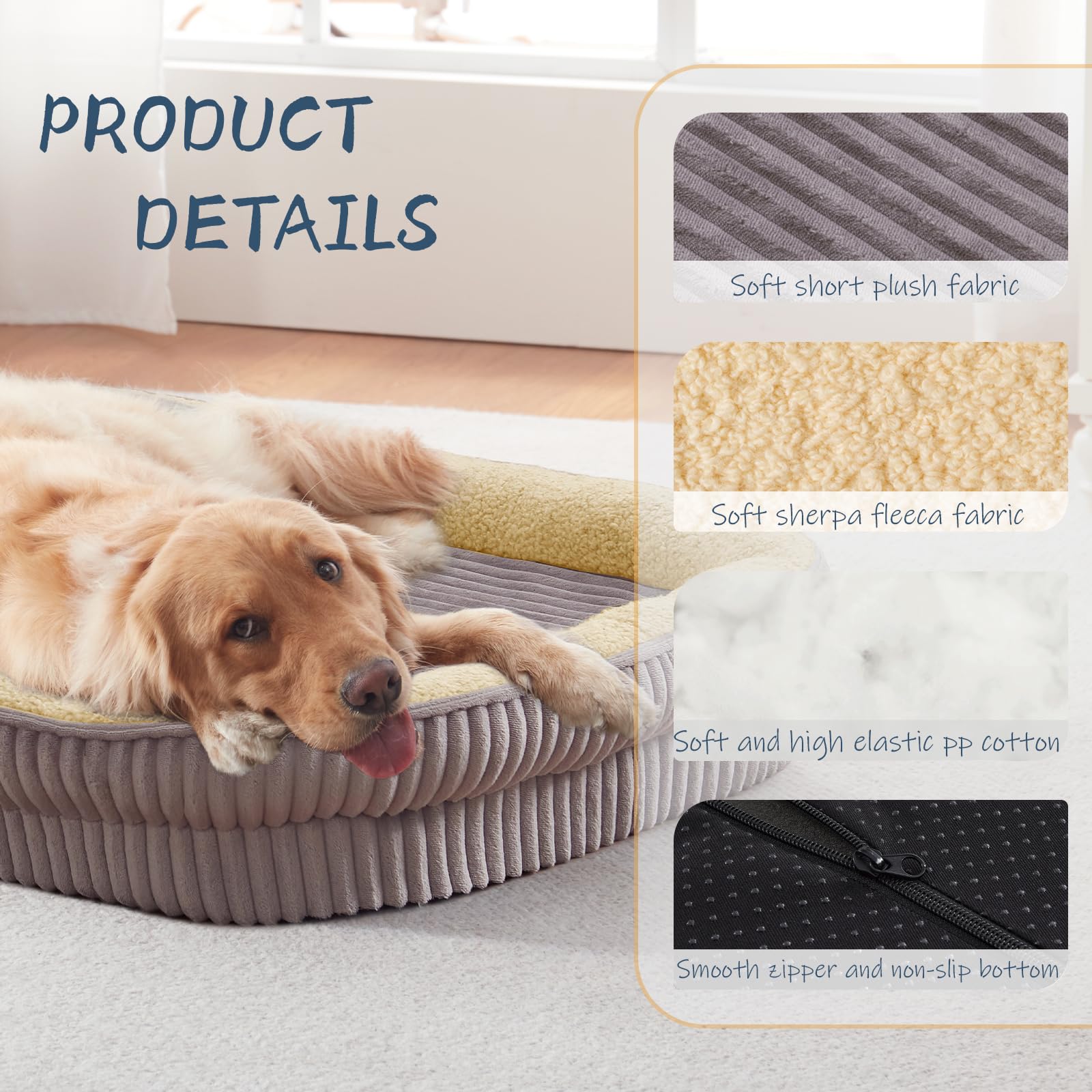 DEBANG HOME plush Sherpa cover adds warmth and cozy cushioning.