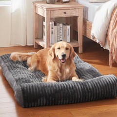 DEBANG HOME dog bed top fabric detail shows soft fabric for cozy naps.