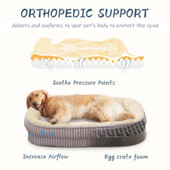 DEBANG HOME bolstered edges cradle dog's head and neck for restful sleep.