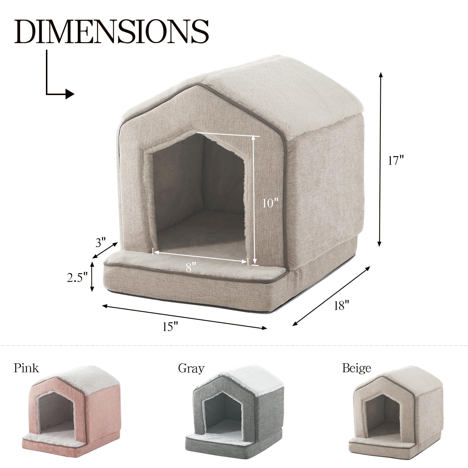 DEBANG HOME orthopedic cat house doorway emphasizes wide entry for easy access and exploration