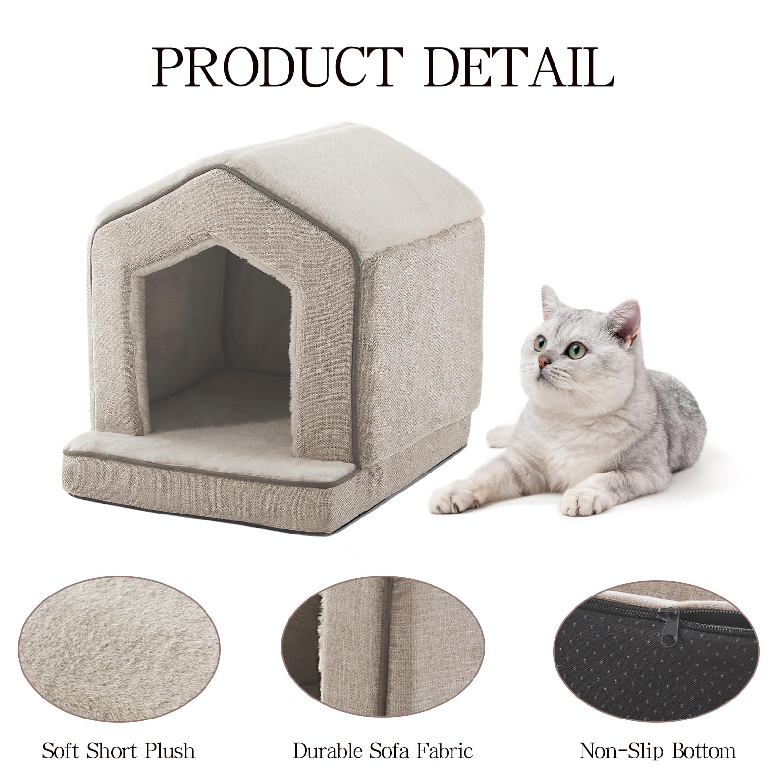 DEBANG HOME orthopedic cat house exterior texture highlights durable sofa cloth and stylish look