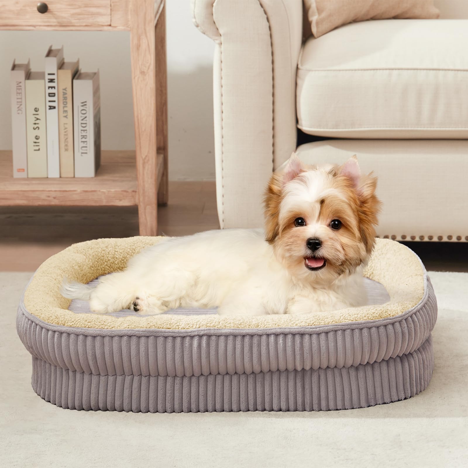 DEBANG HOME orthopedic dog bed with egg crate foam showing joint-friendly support