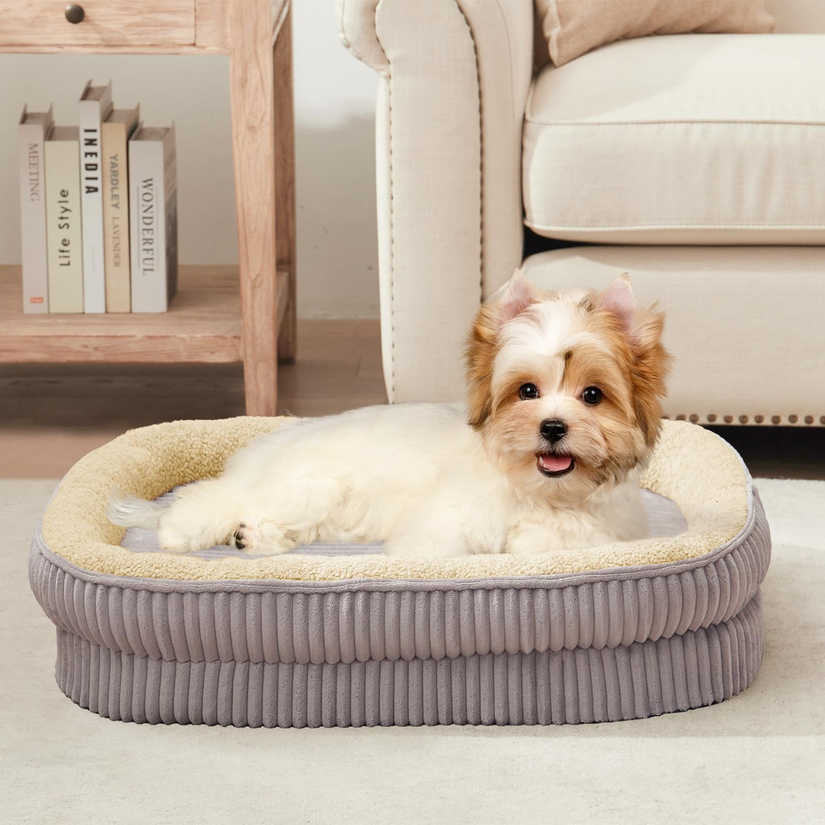DEBANG HOME orthopedic dog bed with egg crate foam showing joint-friendly support