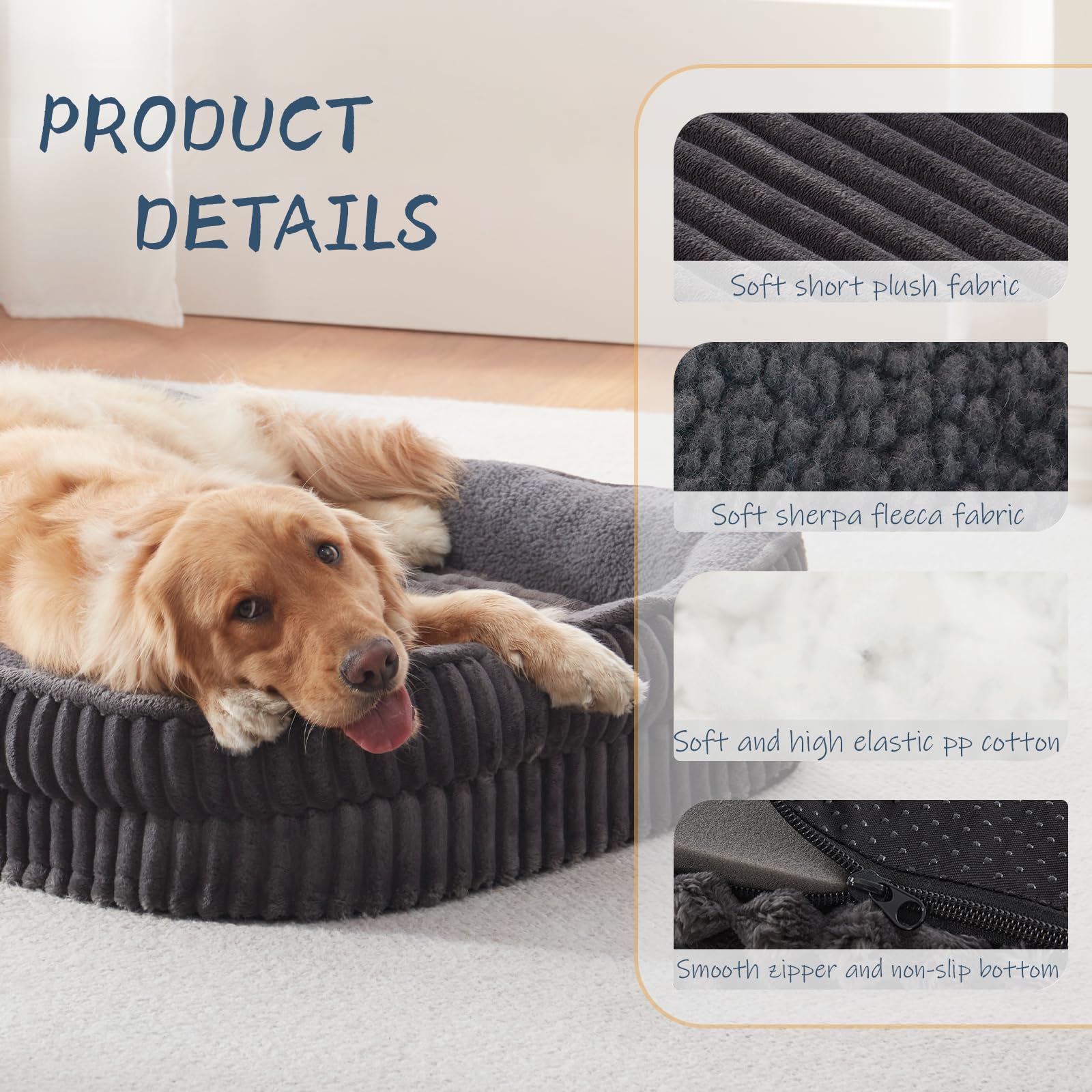 DEBANG HOME plush surface with Sherpa cover emphasizes warmth and soft snuggling feel.