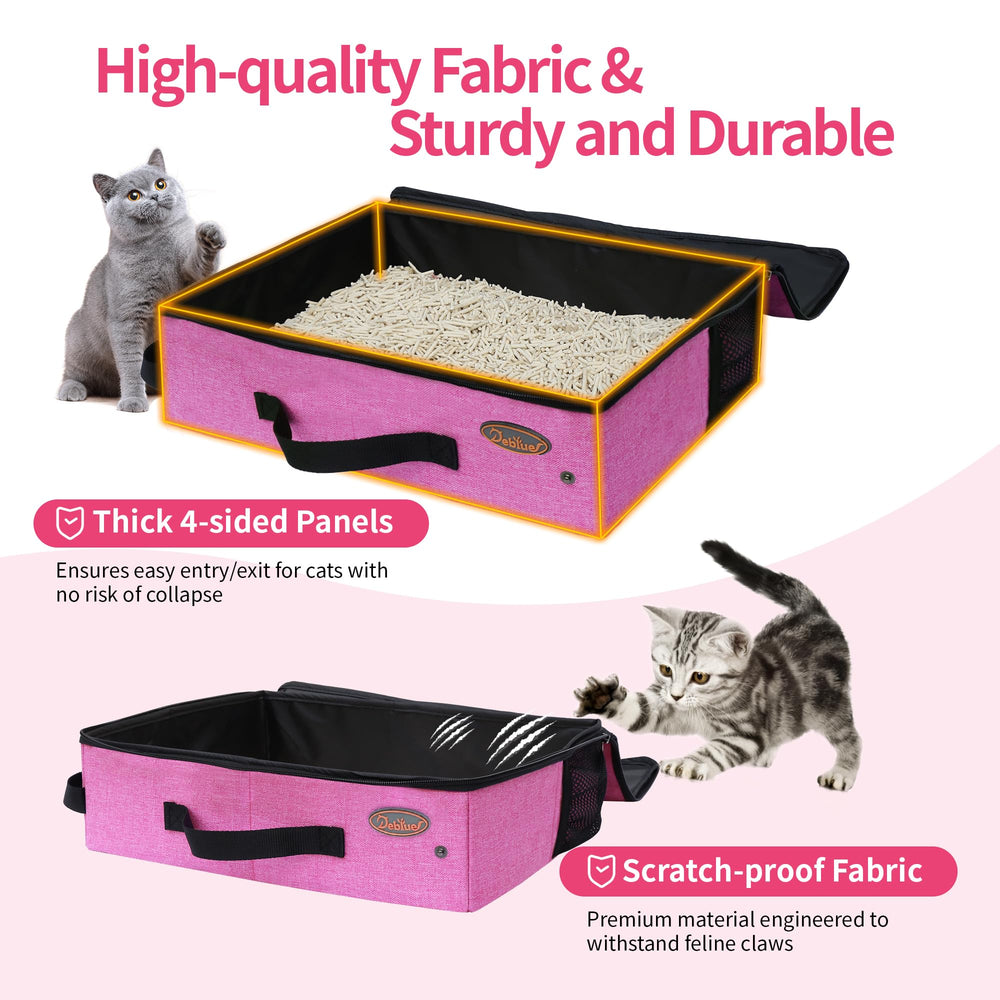 Deblue car-ride setup cat litter box for on-the-go pets.