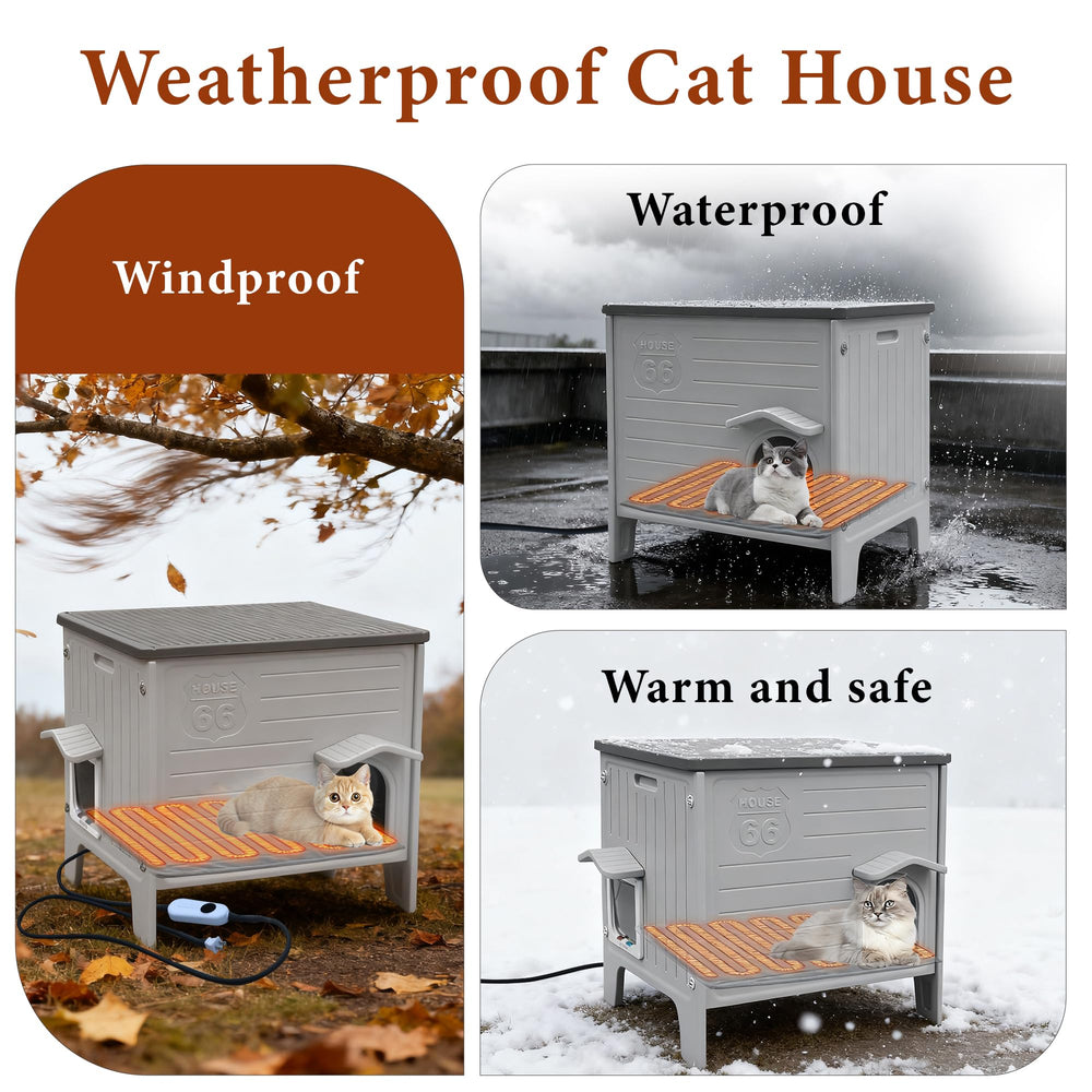 Deblue heated cat house easy-assembly with pre-drilled holes