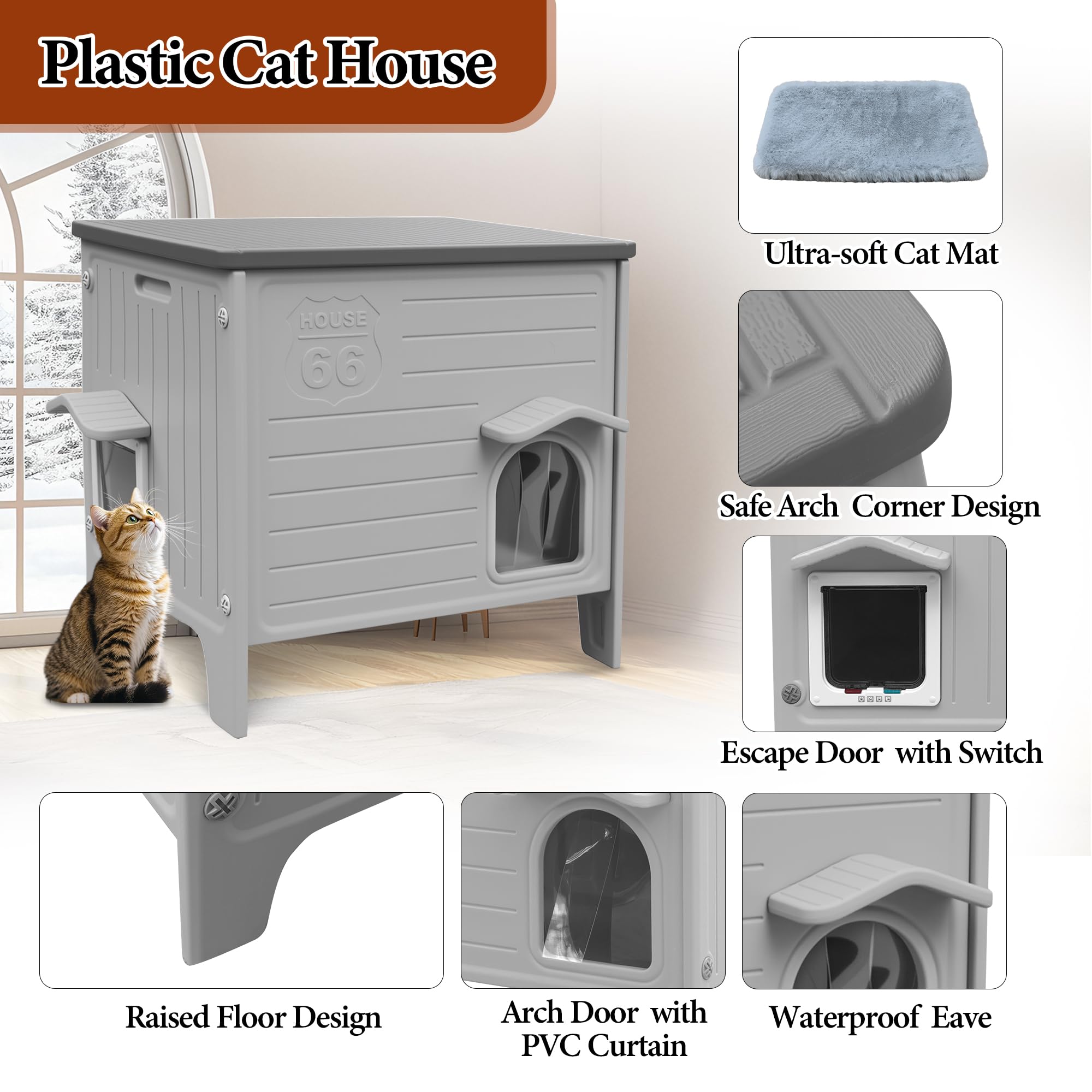 Deblue outdoor cat house assembly instructions for quick setup.