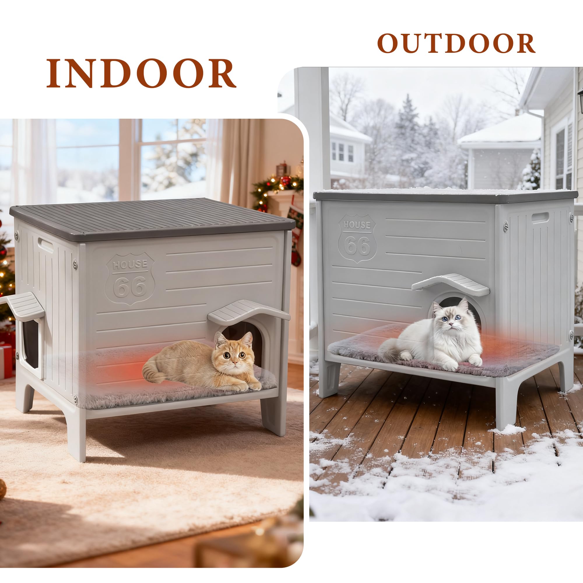 Deblue cat house is ideal for feral and pet cats in backyards or patios