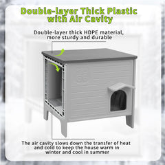 Deblue outdoor cat house plush mat inside creates a warm resting space.