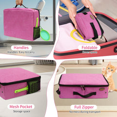 Deblue cat litter box side pocket for accessories.