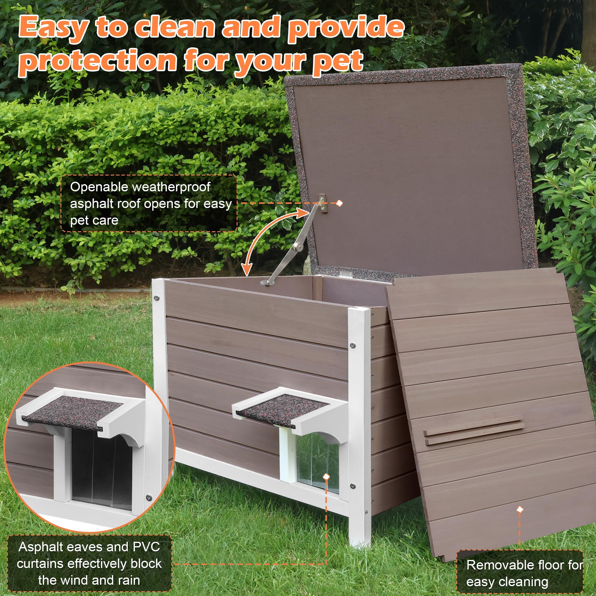 Deblue insulation with six-sided foam layers provides all-round warmth for outdoor cats.